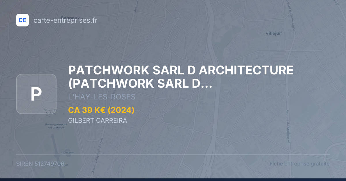 PATCHWORK SARL D ARCHITECTURE — 512749706 — fiche entreprise