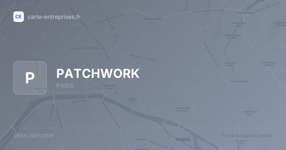 PATCHWORK — 398733816 — fiche entreprise
