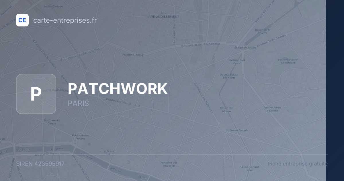 PATCHWORK — 423595917 — fiche entreprise
