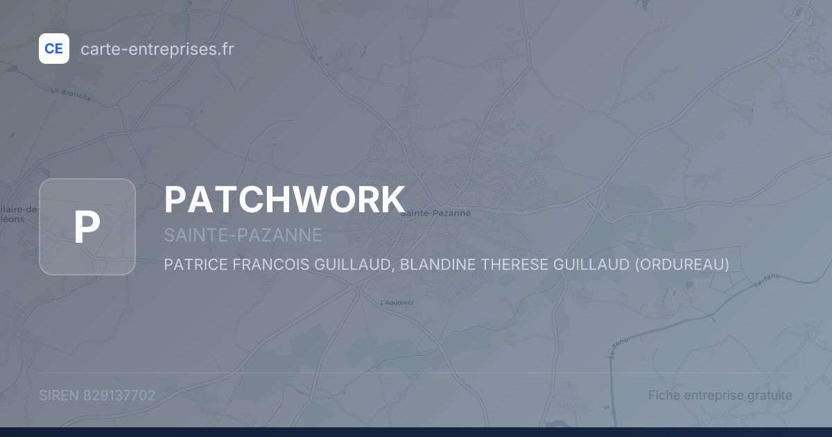 PATCHWORK — 829137702 — fiche entreprise