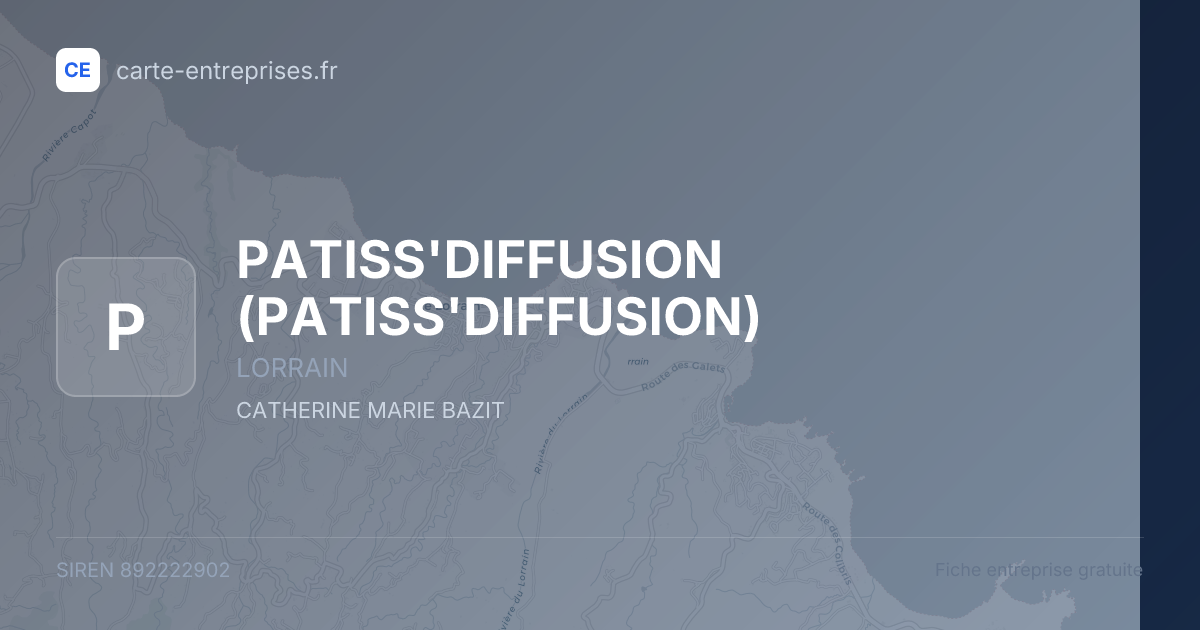 PATISS'DIFFUSION — 892222902 — fiche entreprise