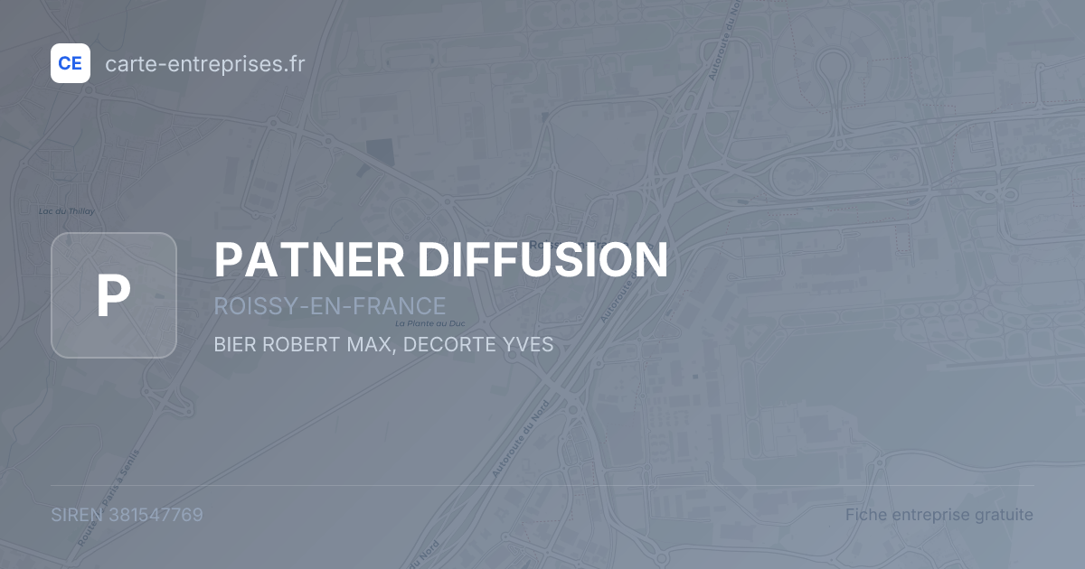 PATNER DIFFUSION — 381547769 — fiche entreprise
