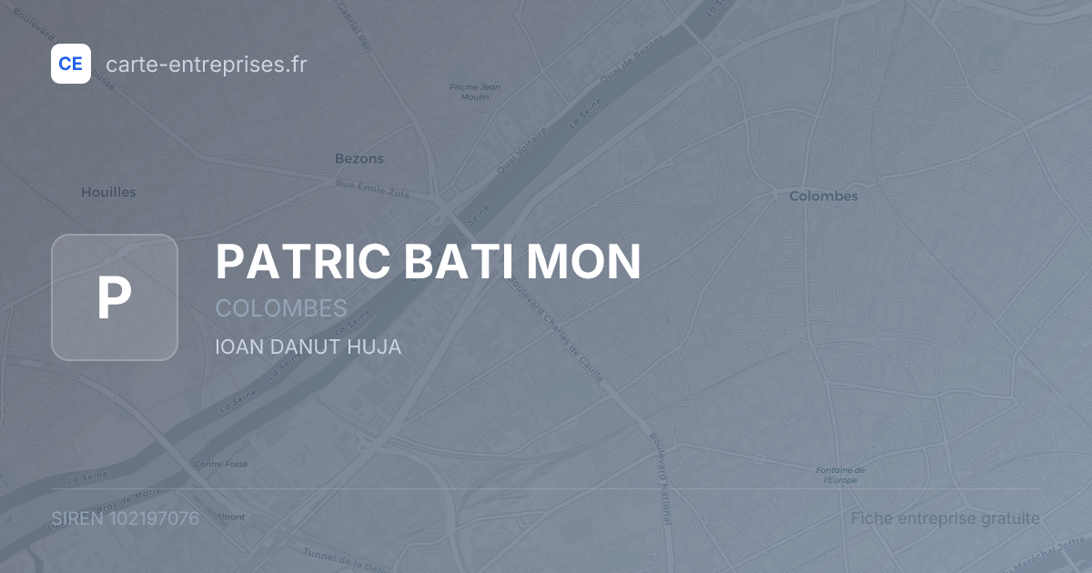 PATRIC BATI MON — 102197076 — fiche entreprise