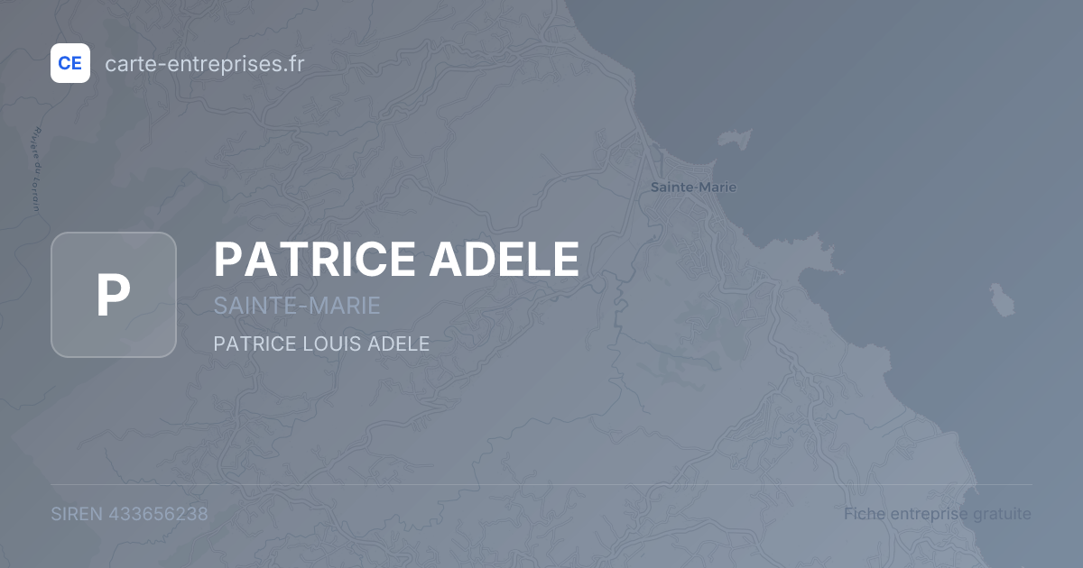 PATRICE ADELE — 433656238 — fiche entreprise