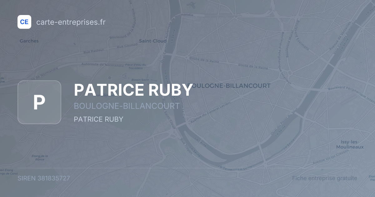 PATRICE RUBY — 381835727 — fiche entreprise