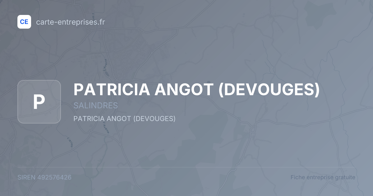 PATRICIA ANGOT (DEVOUGES) — 492576426 — fiche entreprise