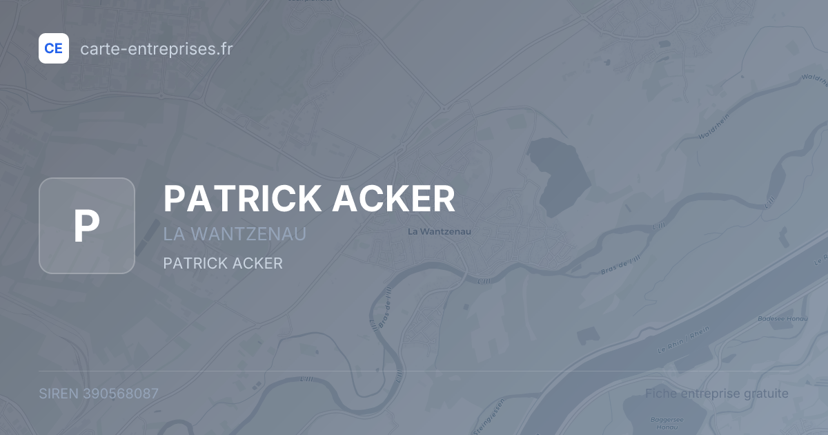 PATRICK ACKER — 390568087 — fiche entreprise