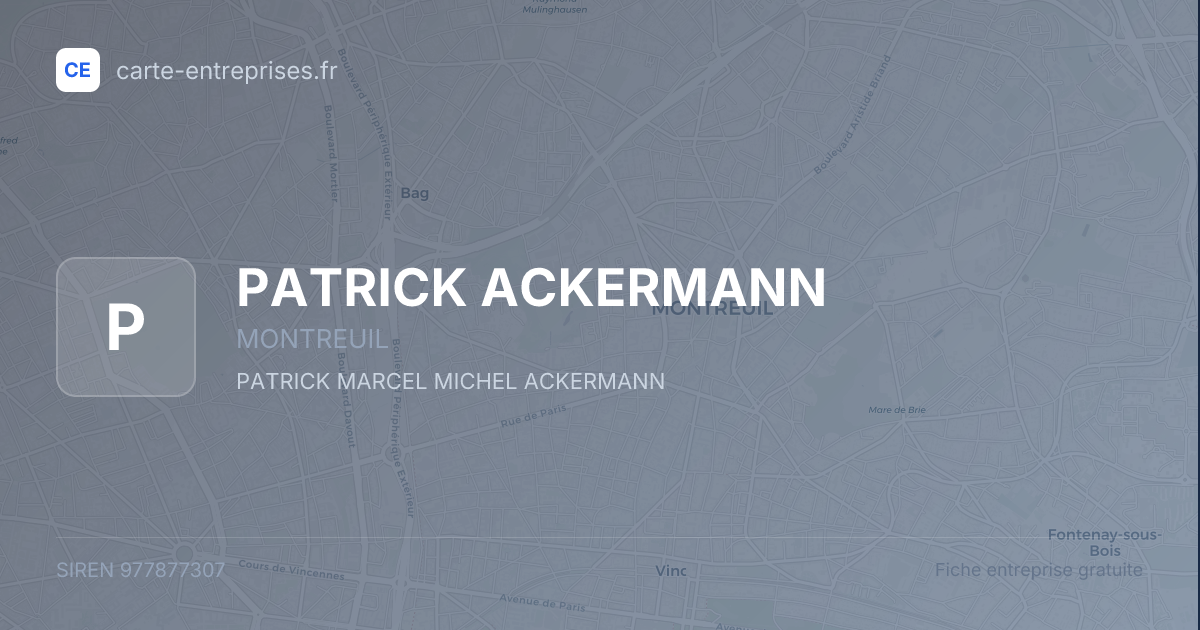 PATRICK ACKERMANN — 977877307 — fiche entreprise