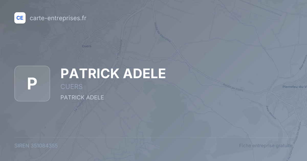 PATRICK ADELE — 351084355 — fiche entreprise