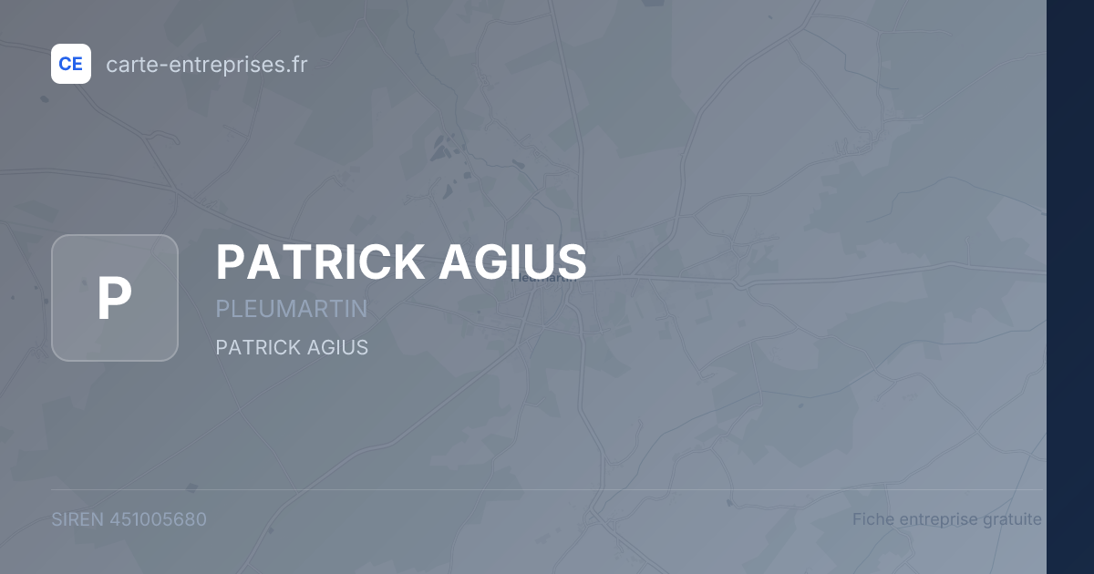 PATRICK AGIUS — 451005680 — fiche entreprise