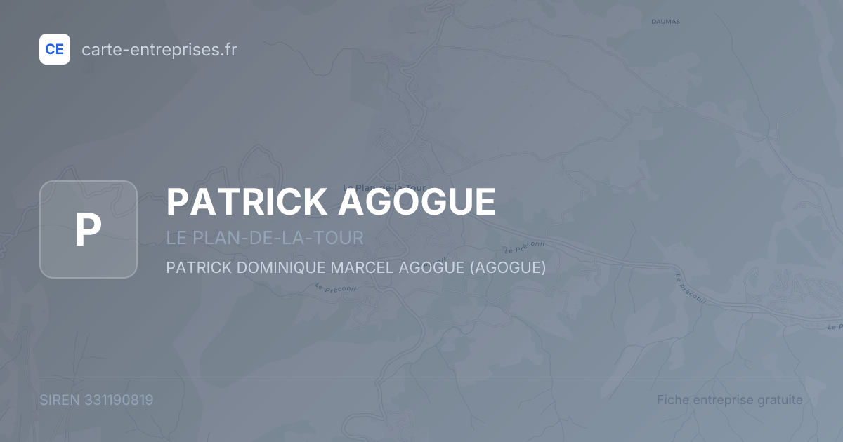 PATRICK AGOGUE — 331190819 — fiche entreprise