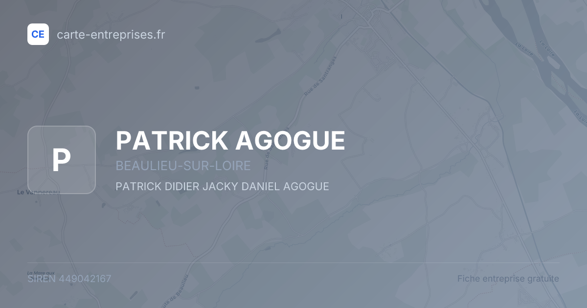 PATRICK AGOGUE — 449042167 — fiche entreprise