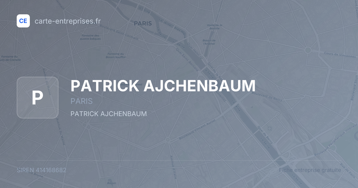 PATRICK AJCHENBAUM — 414168682 — fiche entreprise