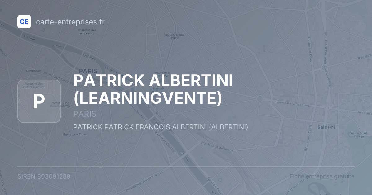 PATRICK ALBERTINI (LEARNINGVENTE) — 803091289 — fiche entreprise