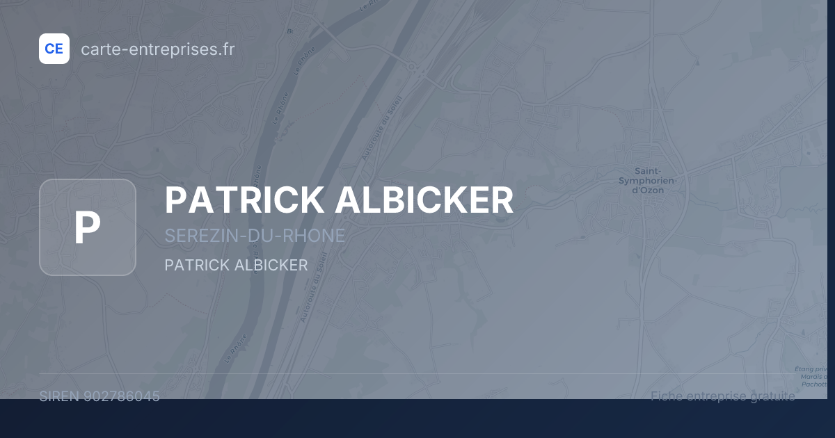 PATRICK ALBICKER — 902786045 — fiche entreprise