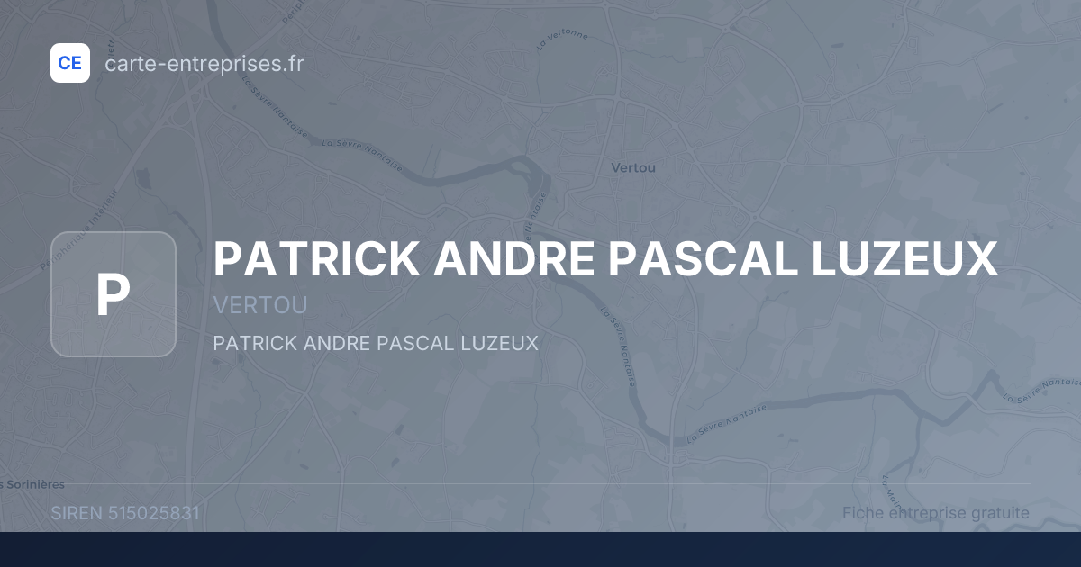PATRICK ANDRE PASCAL LUZEUX — 515025831 — fiche entreprise