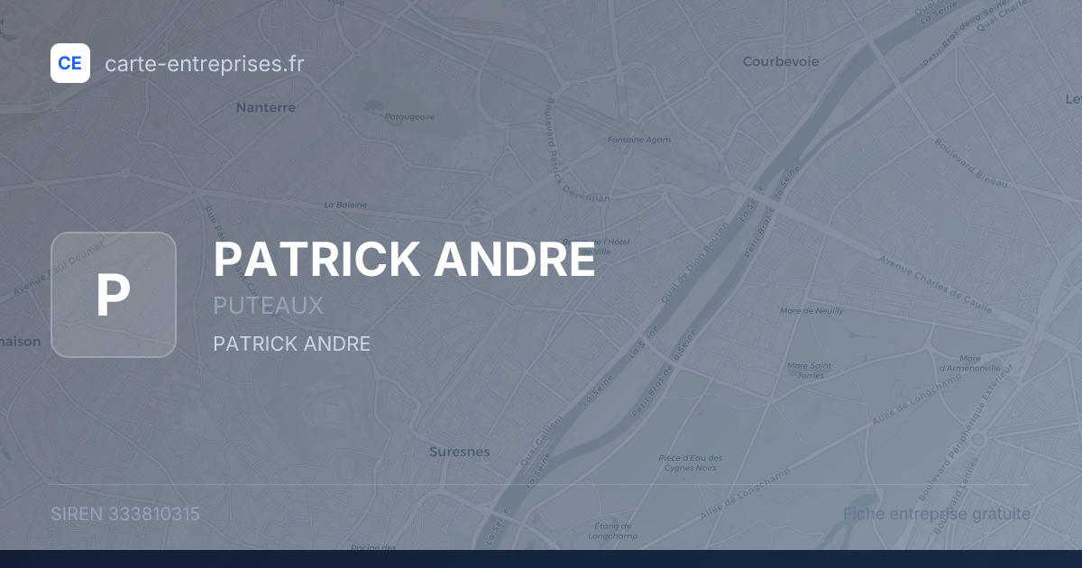 PATRICK ANDRE — 333810315 — fiche entreprise