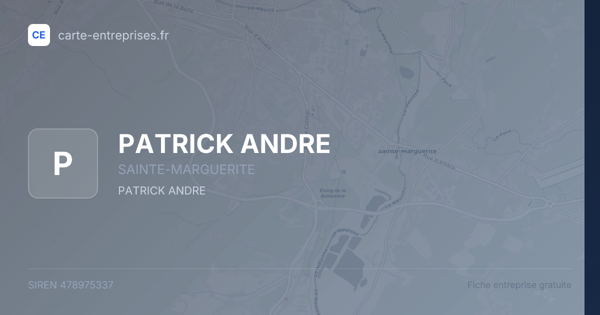 PATRICK ANDRE — 478975337 — fiche entreprise
