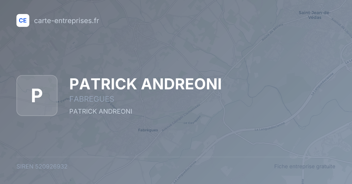 PATRICK ANDREONI — 520926932 — fiche entreprise