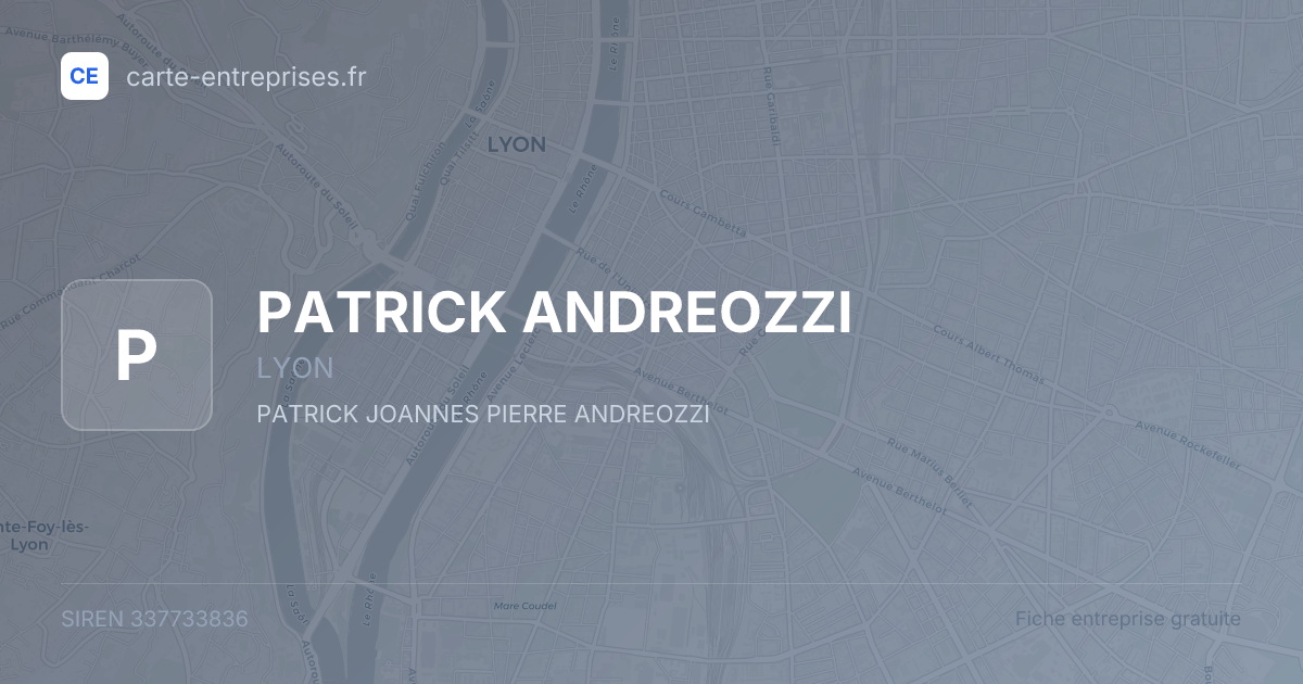 PATRICK ANDREOZZI — 337733836 — fiche entreprise