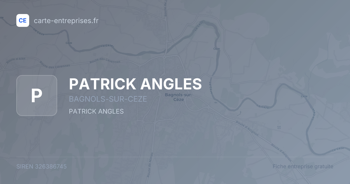 PATRICK ANGLES — 326386745 — fiche entreprise