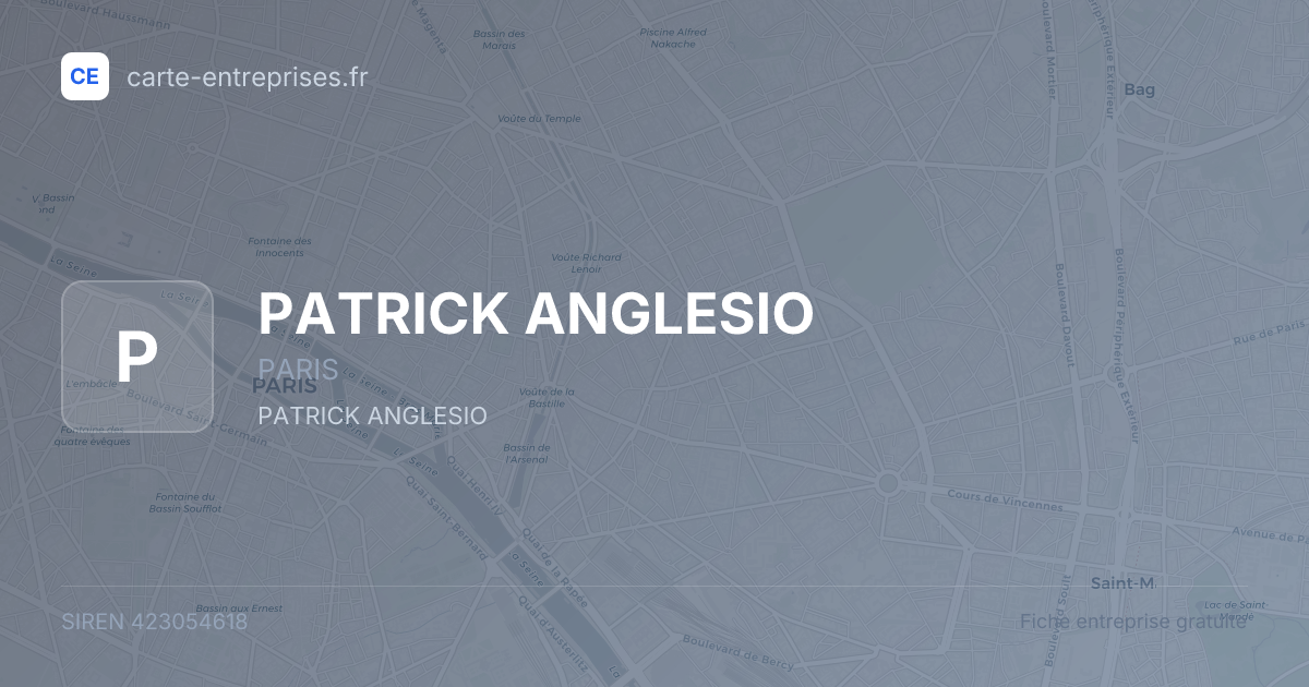 PATRICK ANGLESIO — 423054618 — fiche entreprise