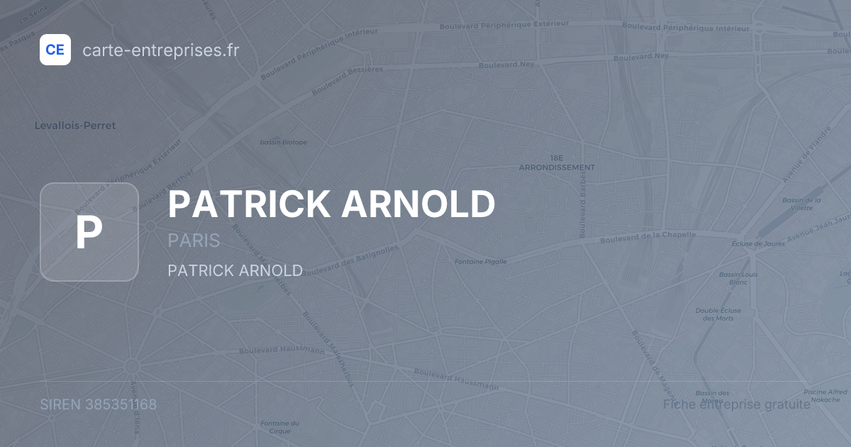 PATRICK ARNOLD — 385351168 — fiche entreprise