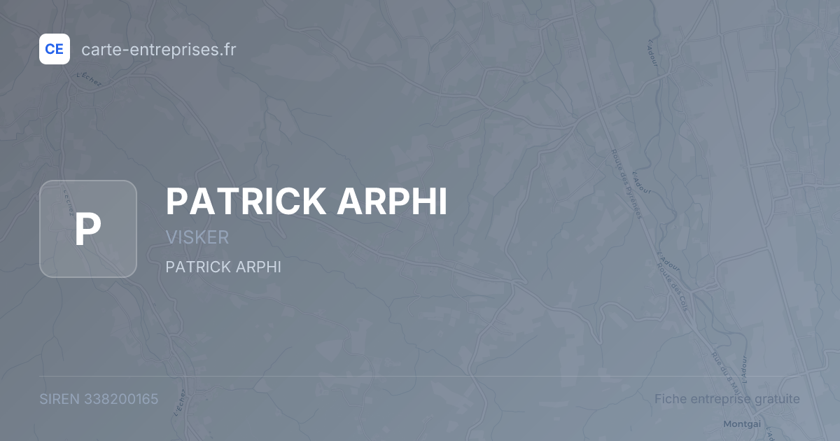 PATRICK ARPHI — 338200165 — fiche entreprise