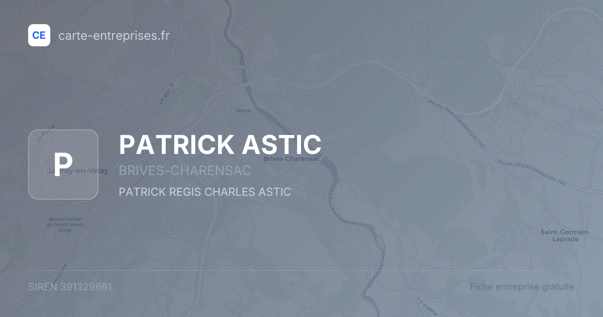 PATRICK ASTIC — 391329661 — fiche entreprise
