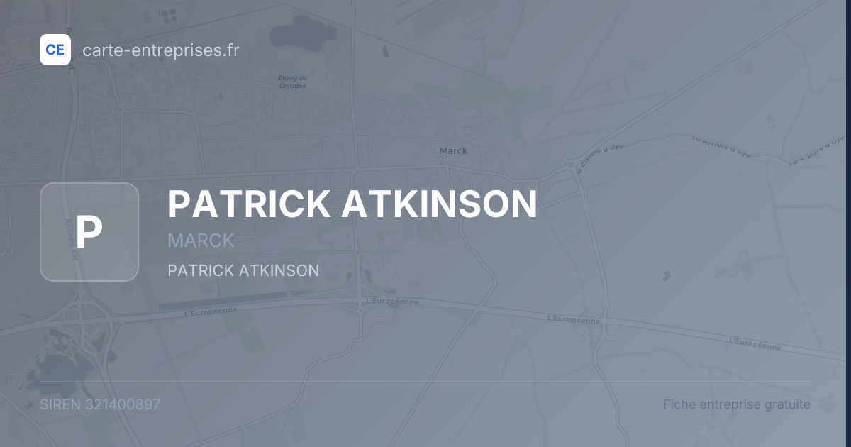 PATRICK ATKINSON — 321400897 — fiche entreprise