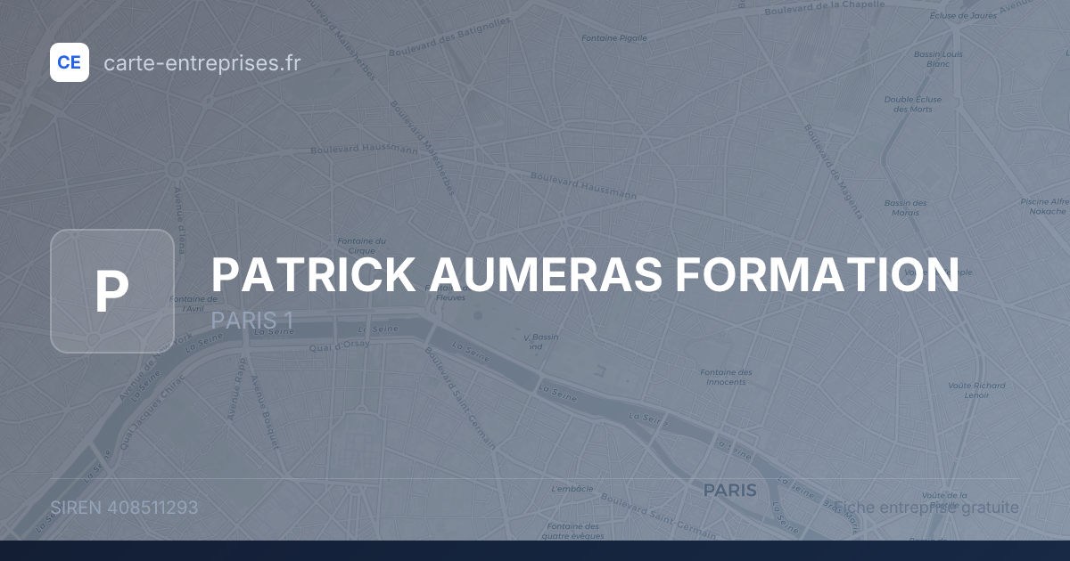 PATRICK AUMERAS FORMATION — 408511293 — fiche entreprise