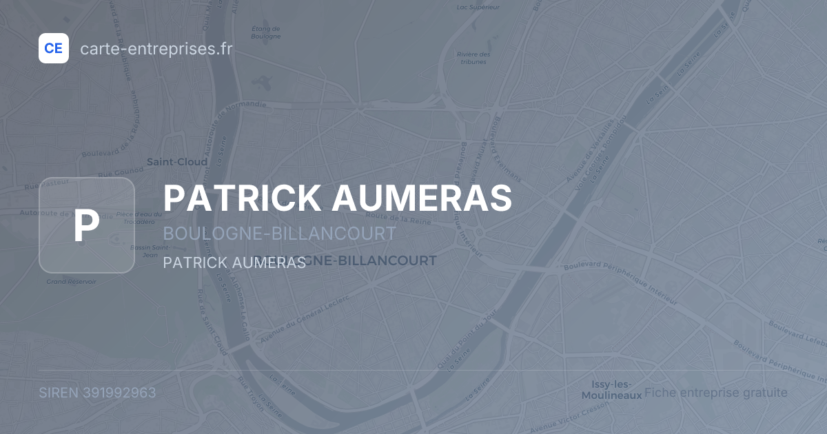 PATRICK AUMERAS — 391992963 — fiche entreprise