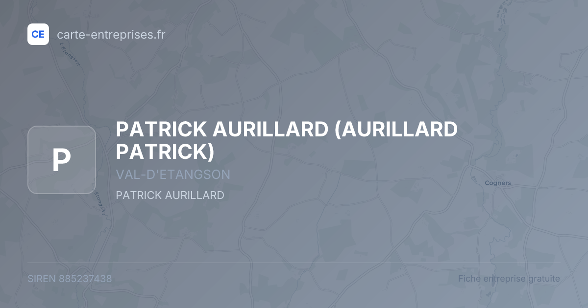 PATRICK AURILLARD (AURILLARD PATRICK) — 885237438 — fiche entreprise