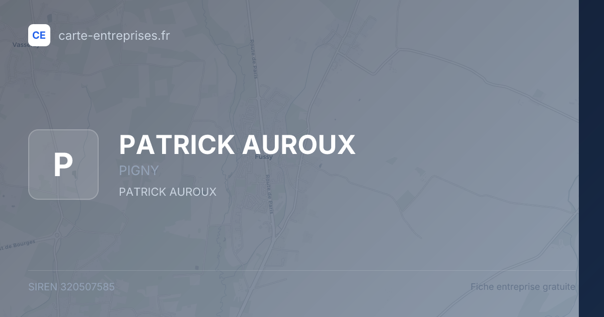 PATRICK AUROUX — 320507585 — fiche entreprise