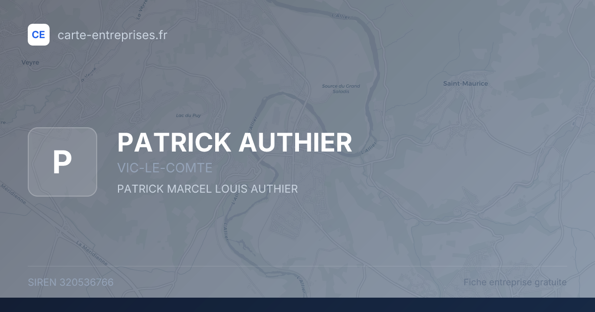 PATRICK AUTHIER — 320536766 — fiche entreprise