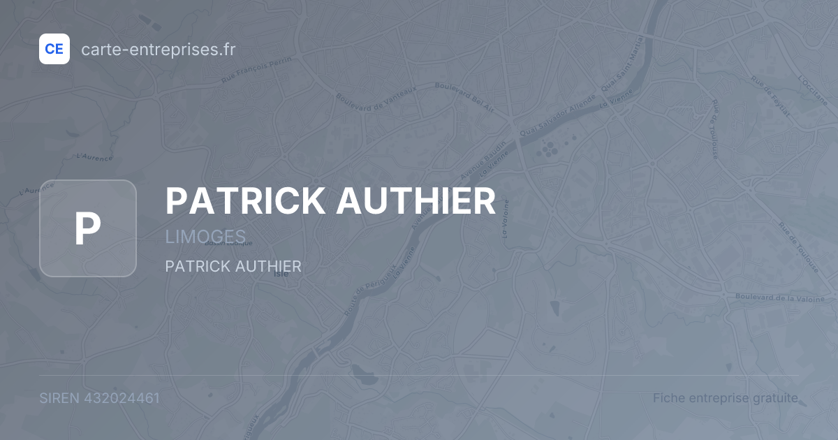 PATRICK AUTHIER — 432024461 — fiche entreprise