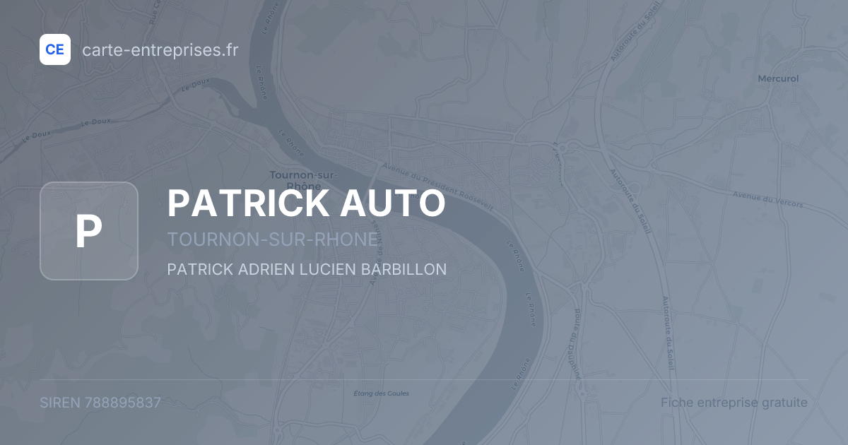 PATRICK AUTO — 788895837 — fiche entreprise