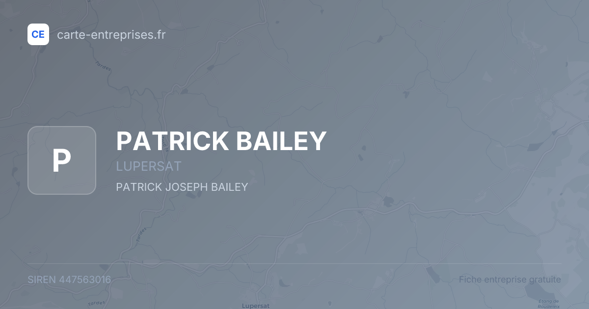 PATRICK BAILEY — 447563016 — fiche entreprise