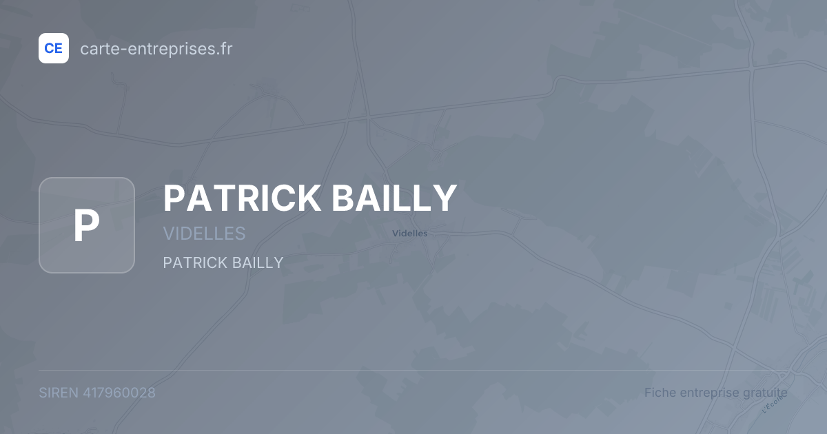 PATRICK BAILLY — 417960028 — fiche entreprise
