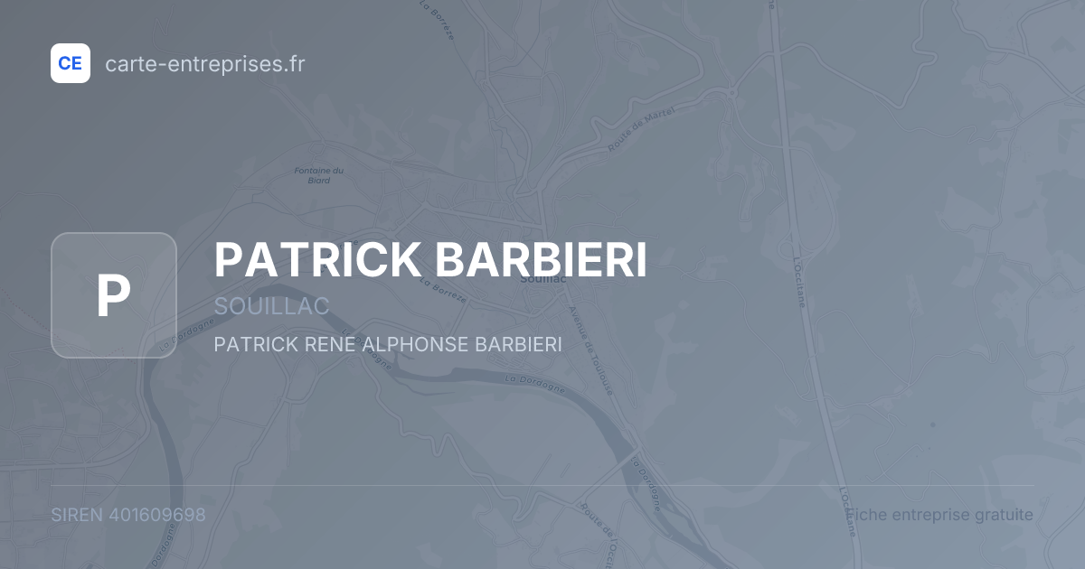 PATRICK BARBIERI — 401609698 — fiche entreprise