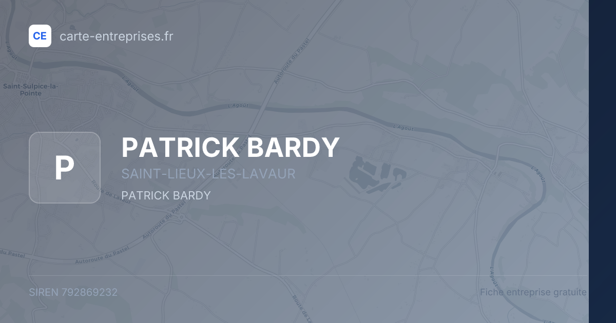 PATRICK BARDY — 792869232 — fiche entreprise