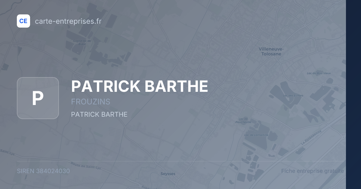PATRICK BARTHE — 384024030 — fiche entreprise