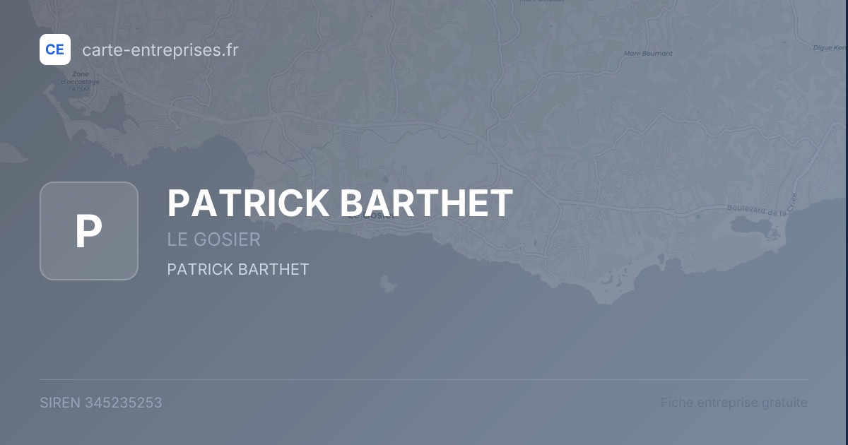 PATRICK BARTHET — 345235253 — fiche entreprise