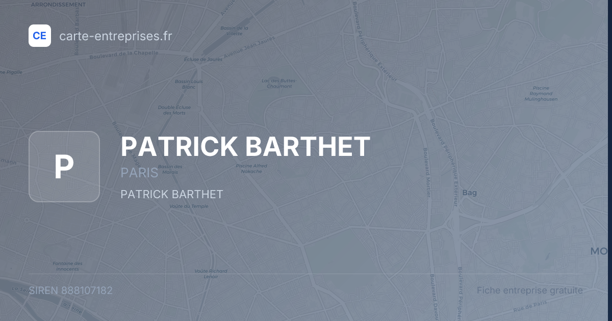 PATRICK BARTHET — 888107182 — fiche entreprise