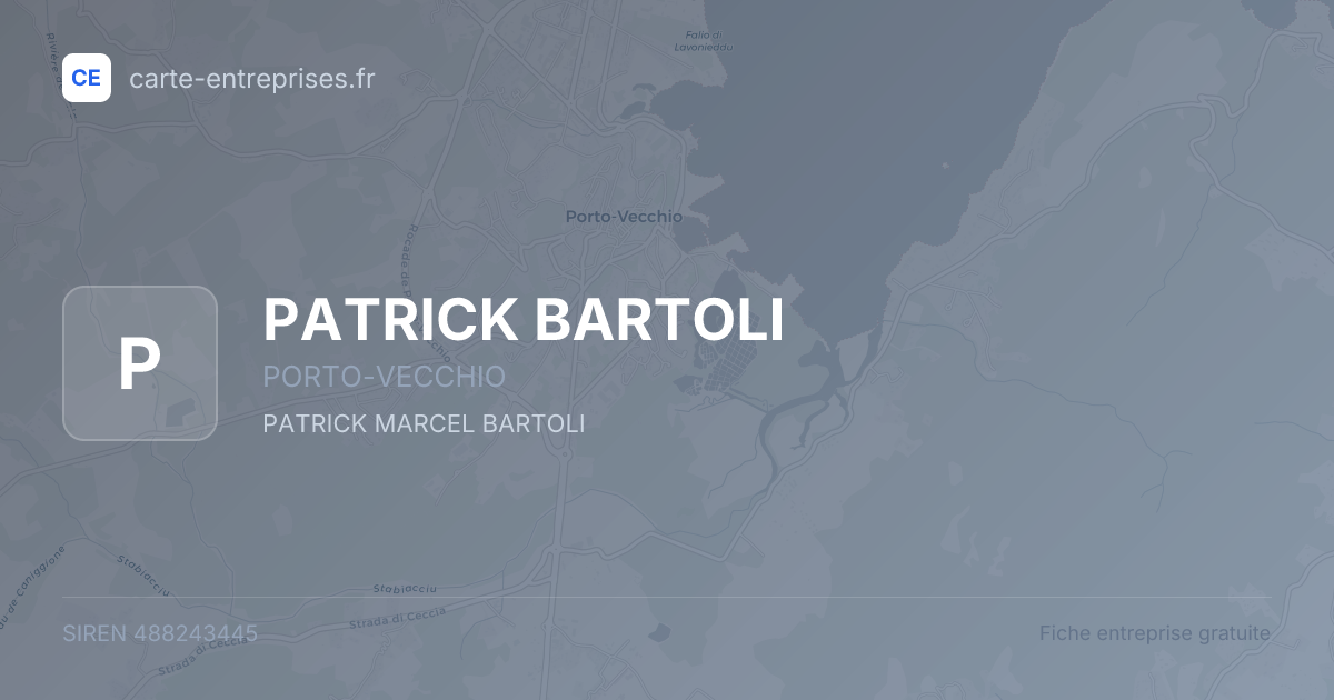 PATRICK BARTOLI — 488243445 — fiche entreprise