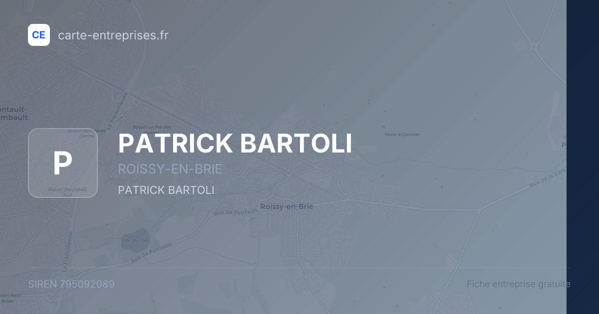 PATRICK BARTOLI — 795092089 — fiche entreprise