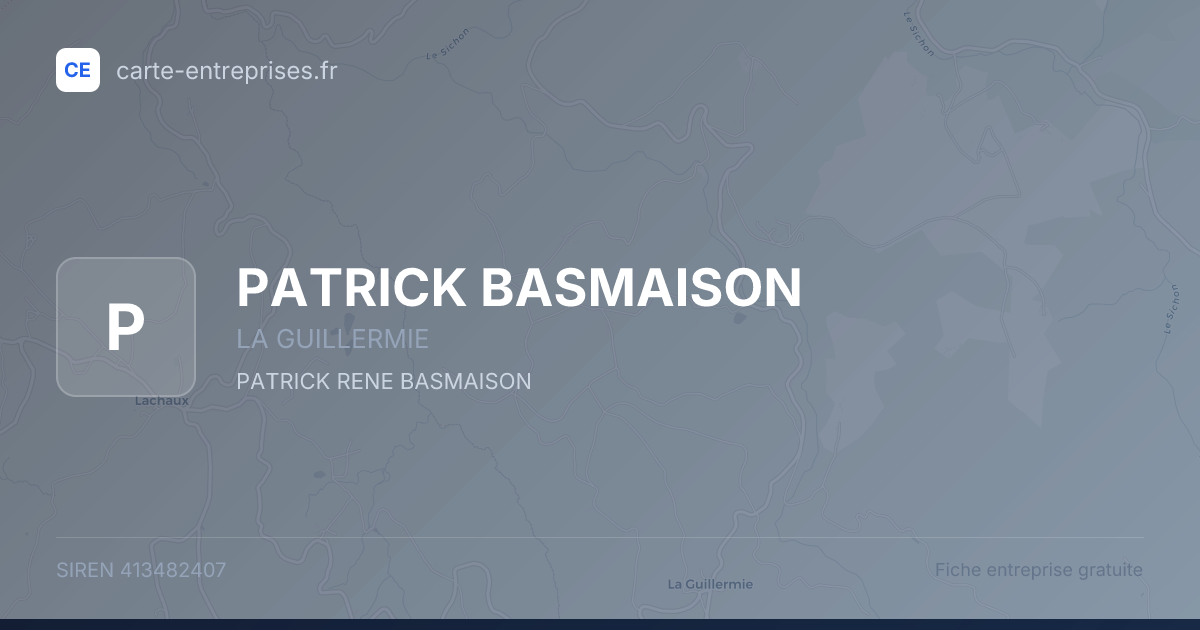 PATRICK BASMAISON — 413482407 — fiche entreprise