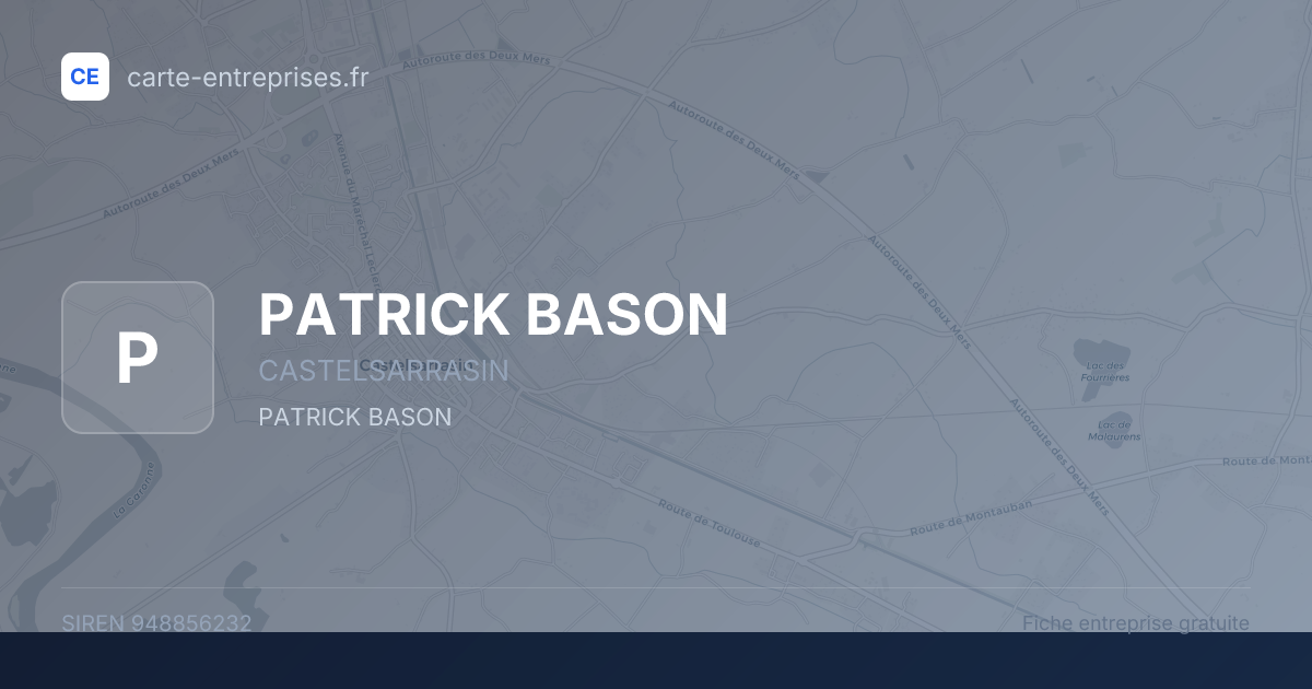 PATRICK BASON — 948856232 — fiche entreprise