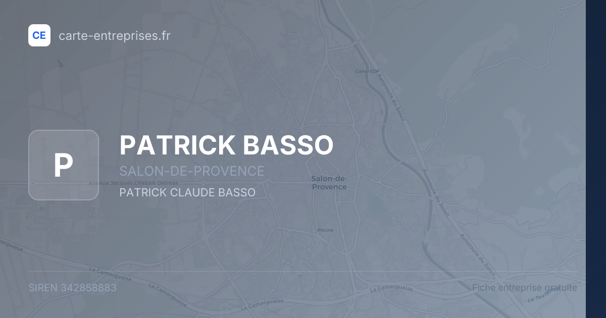 PATRICK BASSO — 342858883 — fiche entreprise