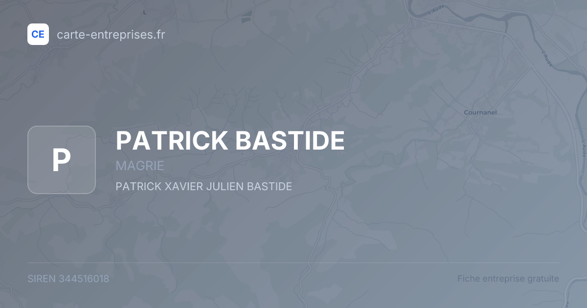 PATRICK BASTIDE — 344516018 — fiche entreprise
